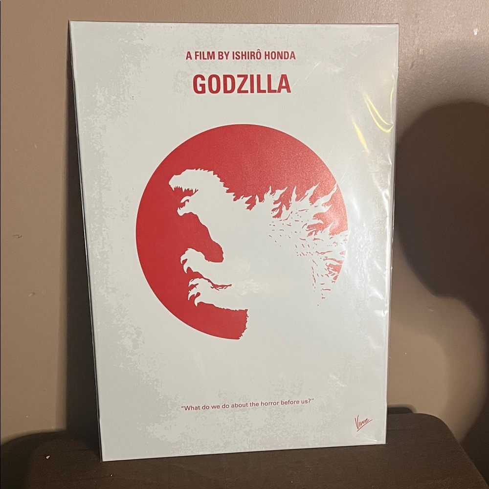 😄Godzilla metal movie print poster numbered